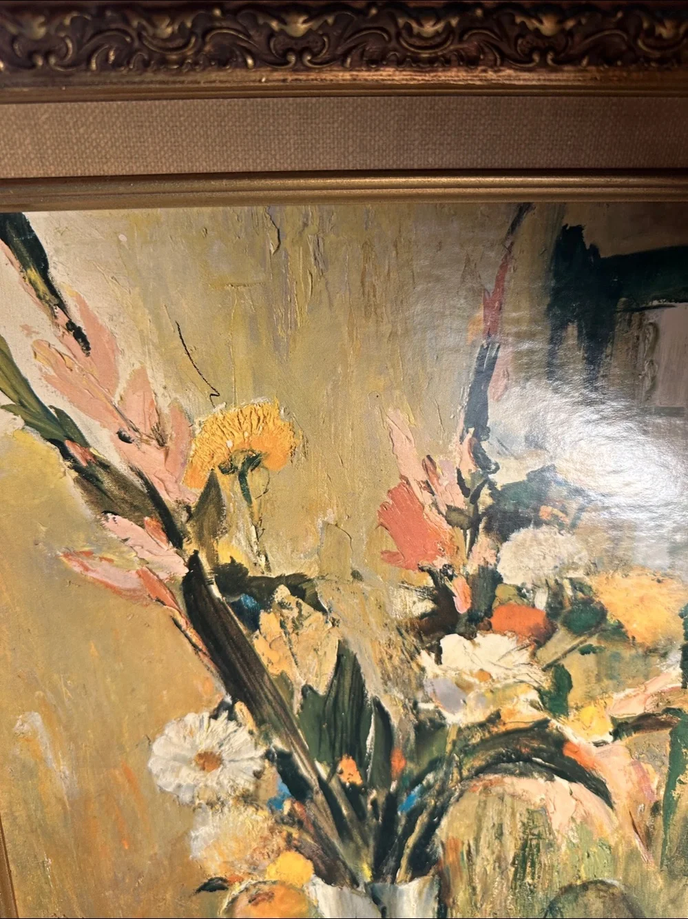 Margot Summer Bouquet Modern Floral Painting Reprint Framed Medium